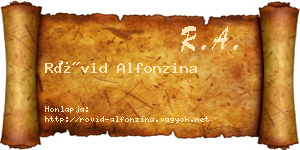 Rövid Alfonzina névjegykártya